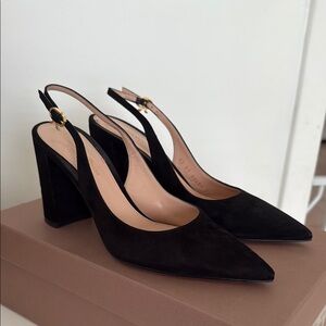 Gianvito Rossi Black Slingback Heels